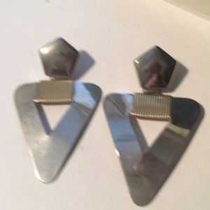 Chrome and gold Geometric Earrings.